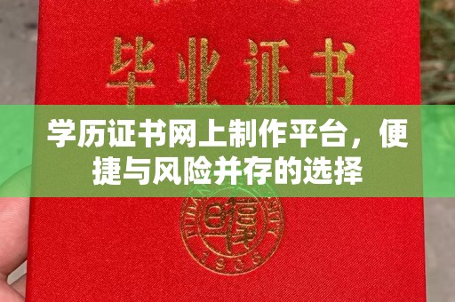 昭觉学历证书网上制作平台，便捷与风险并存的选择